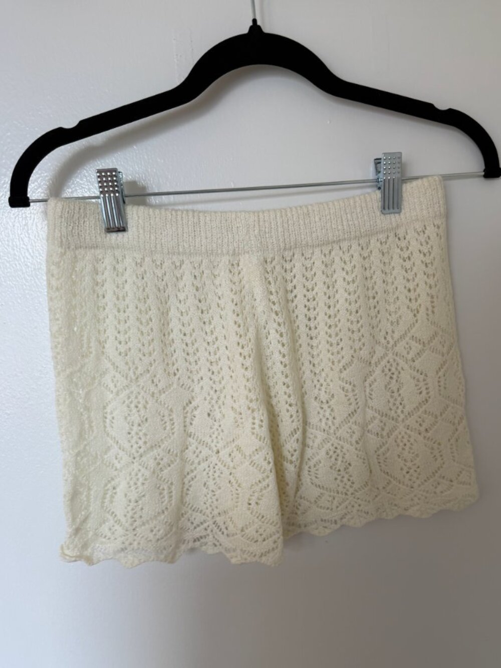 White knit shorts